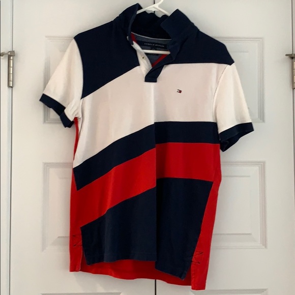 Tommy Hilfiger red white and blue polo - Picture 1 of 3